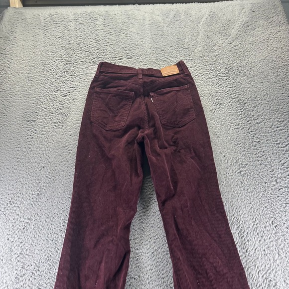 Levi's Ribcage Pant Women 28x33 Red Cotton Corduroy Chino Bootcut Preppy Stretch - Picture 8 of 12